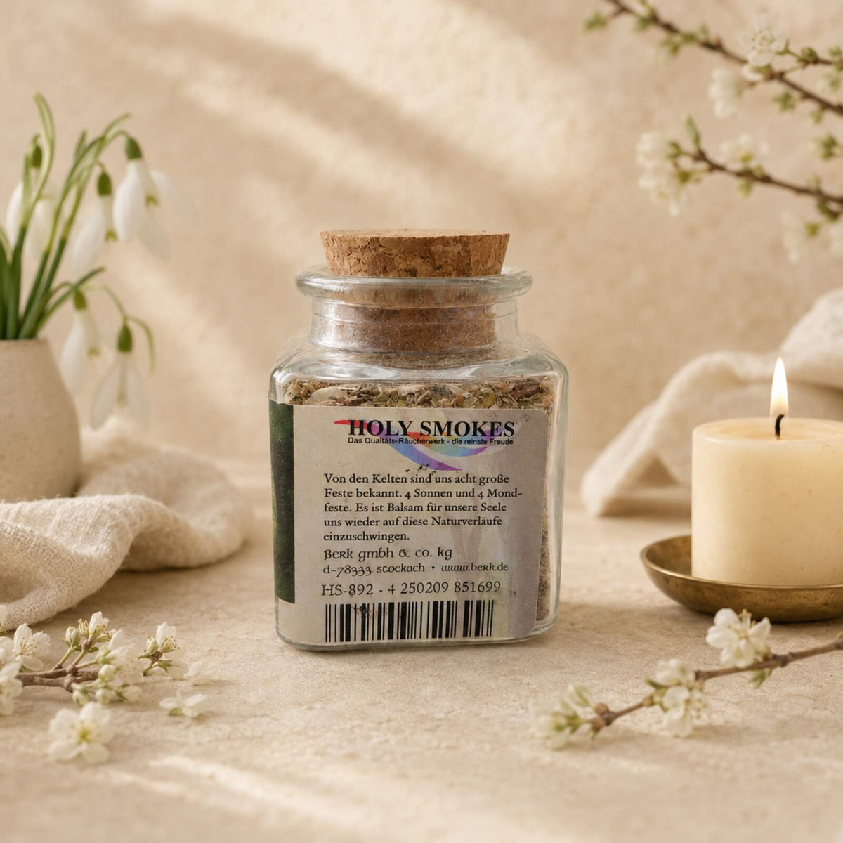 Imbolc Räucherung im Glas mit Korkdeckel