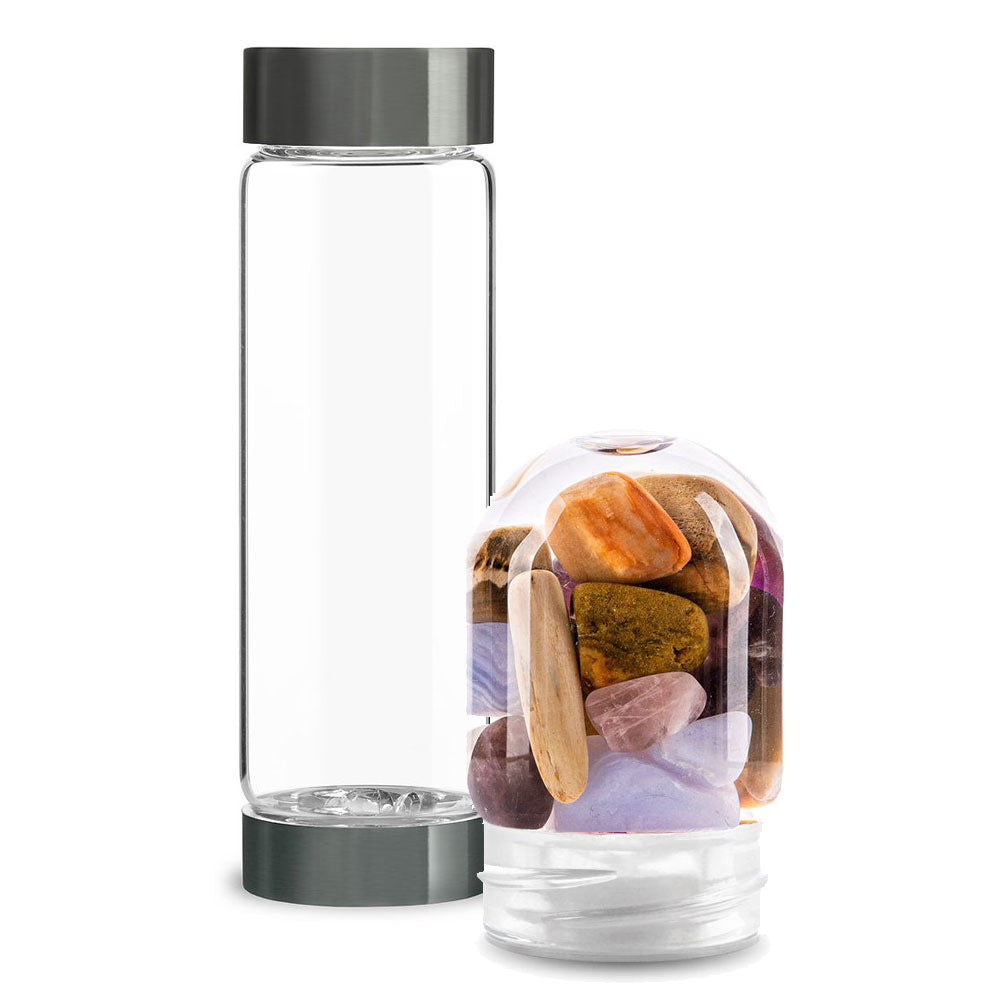 ViA Glasflasche mit Five Elements Edelsteinmodul