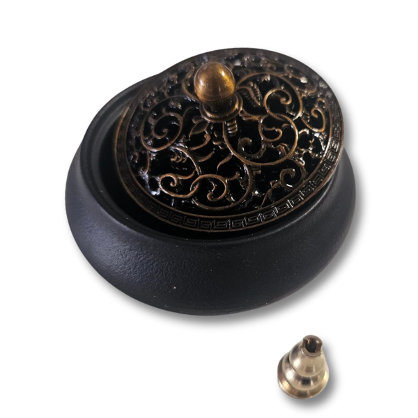 Räucherschale mit Deckel und Räucherstäbchen Halterung - Jahreskreisfeste