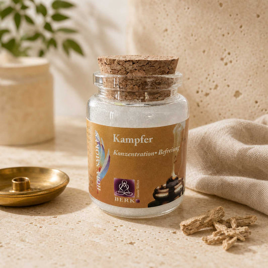 Kampfer Räucherwerk 60 ml – kristalline Stücke im Glas