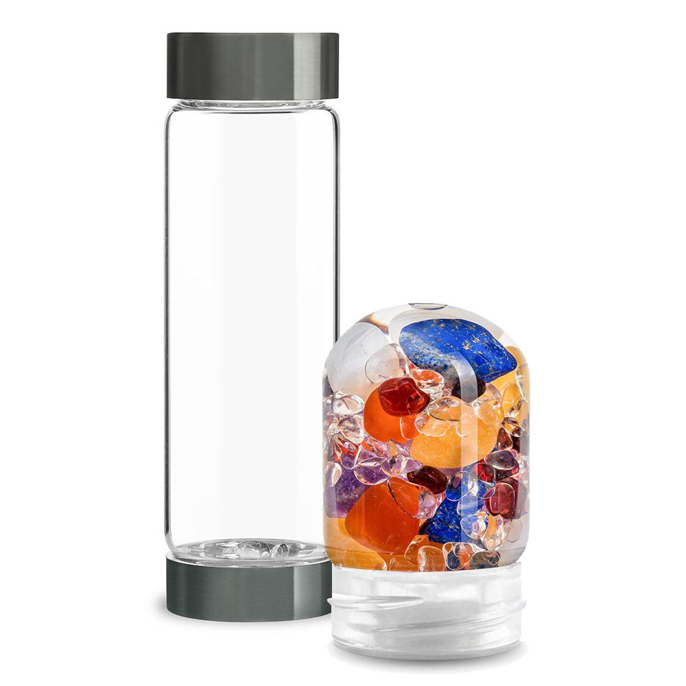 ViA Glasflasche mit Ayurveda Edelsteinmodul