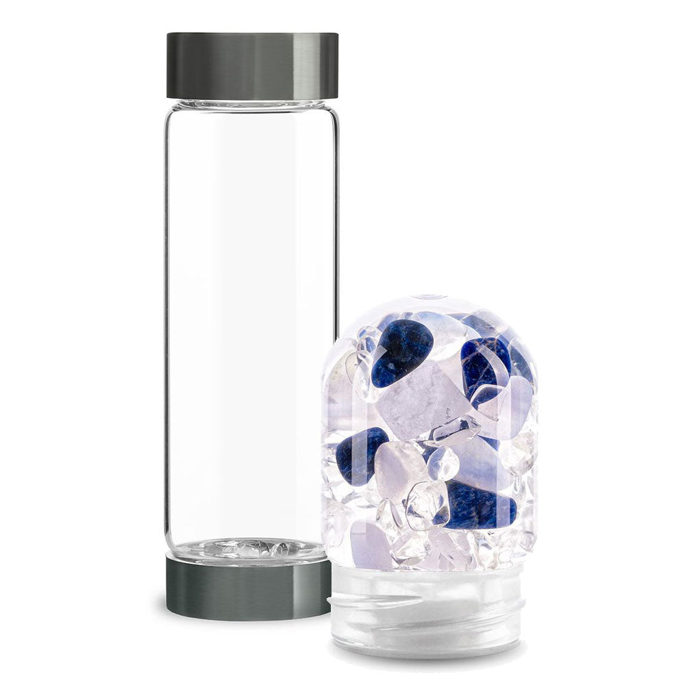ViA Glasflasche mit Balance Edelsteinmodul