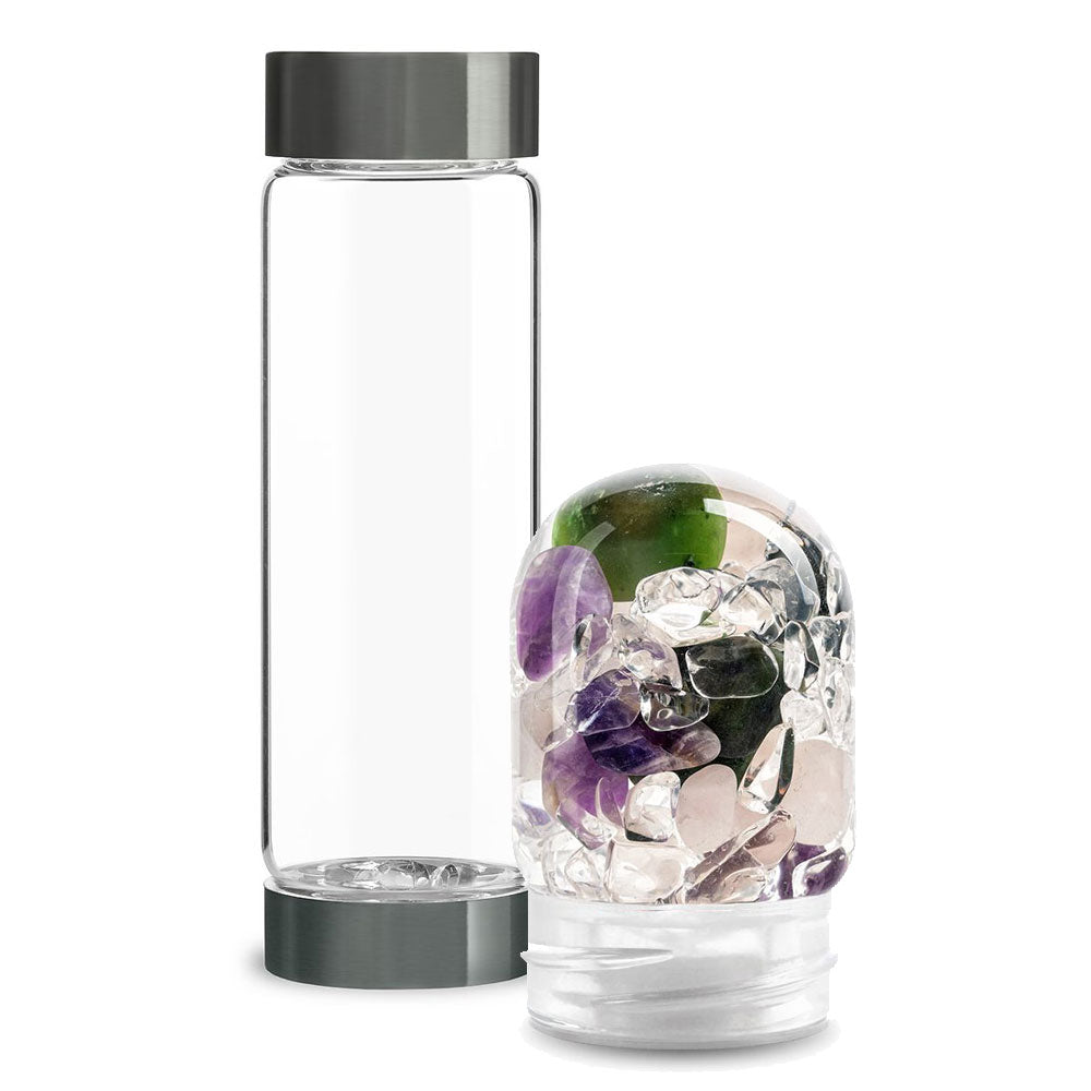 ViA Glasflasche mit Beauty Edelsteinmodul