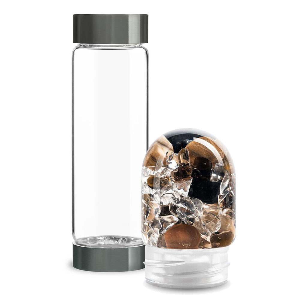 ViA Glasflasche mit Courage Edelsteinmodul