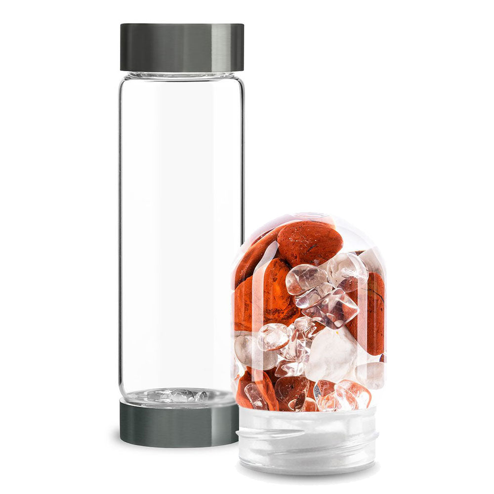 ViA Glasflasche mit Fitness Edelsteinmodul