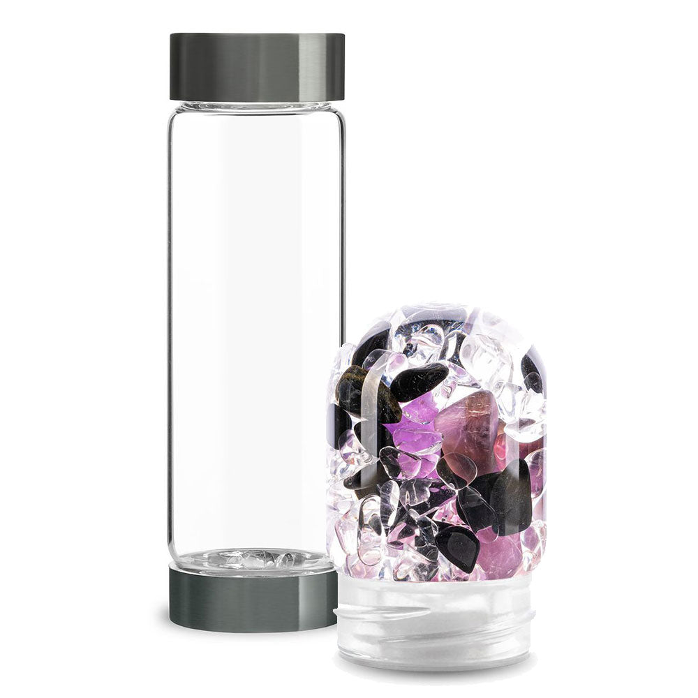 ViA Glasflasche mit Guardian Edelsteinmodul