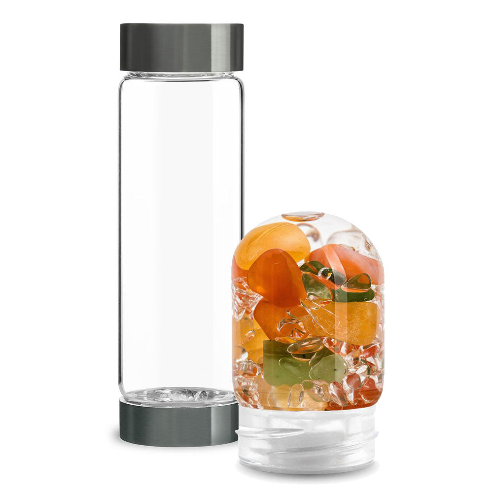 ViA Glasflasche mit Happiness Edelsteinmodul