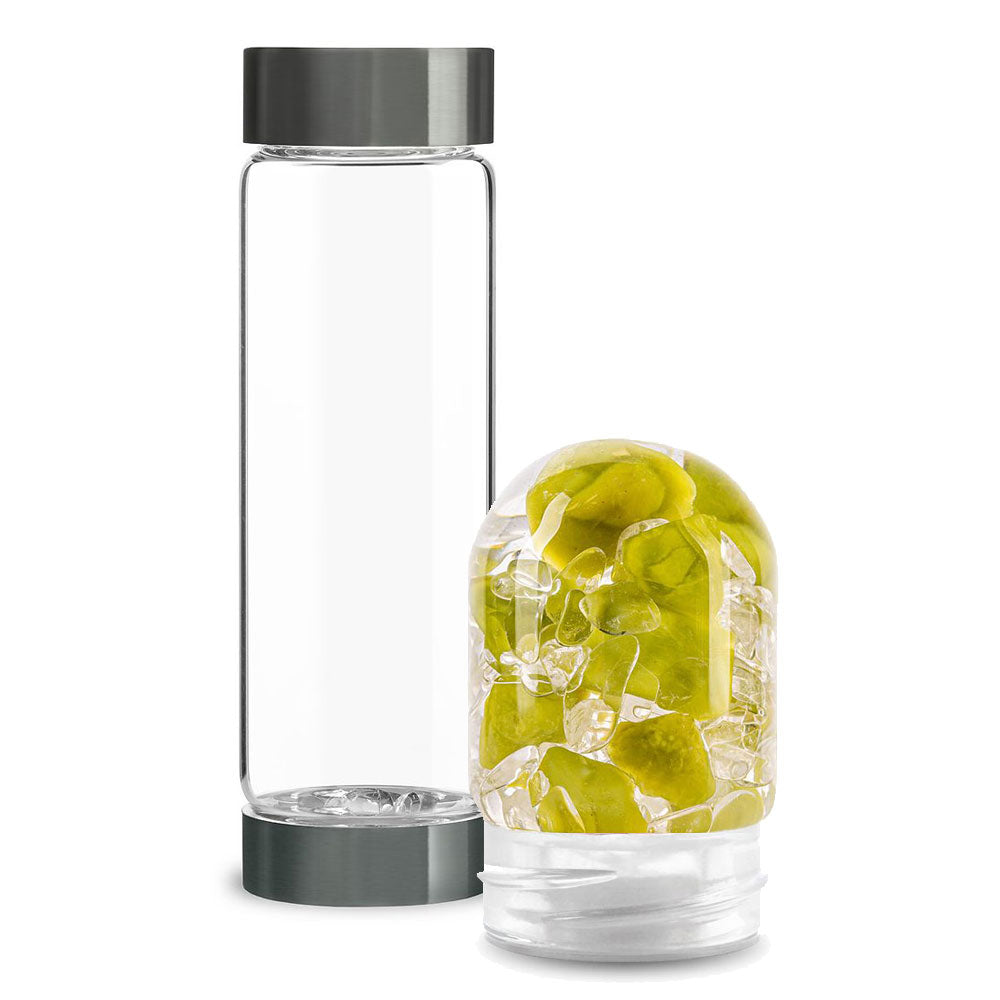 ViA Glasflasche mit Happy Moments Edelsteinmodul