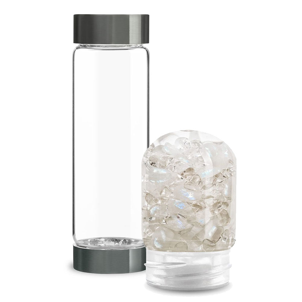 ViA Glasflasche mit Luna Edelsteinmodul
