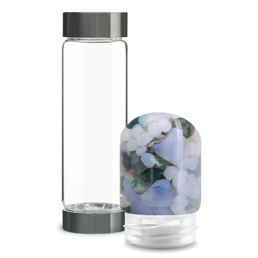 ViA Glasflasche mit Momentum Edelsteinmodul