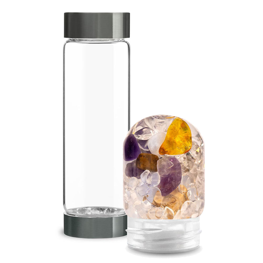 ViA Glasflasche mit Prana Edelsteinmodul