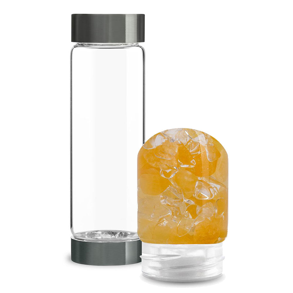 ViA Glasflasche mit Sunny Morning Edelsteinmodul