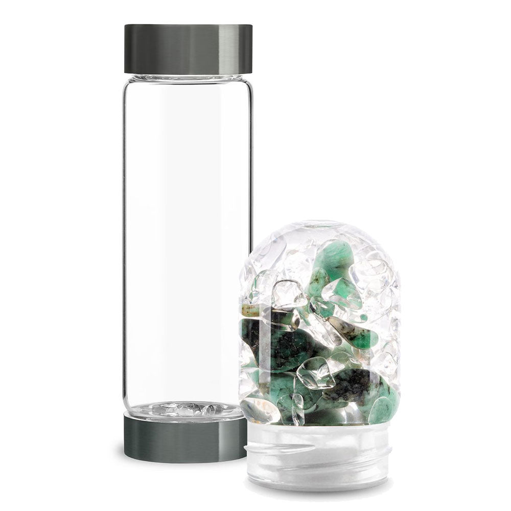 ViA Glasflasche mit Vitality Edelsteinmodul